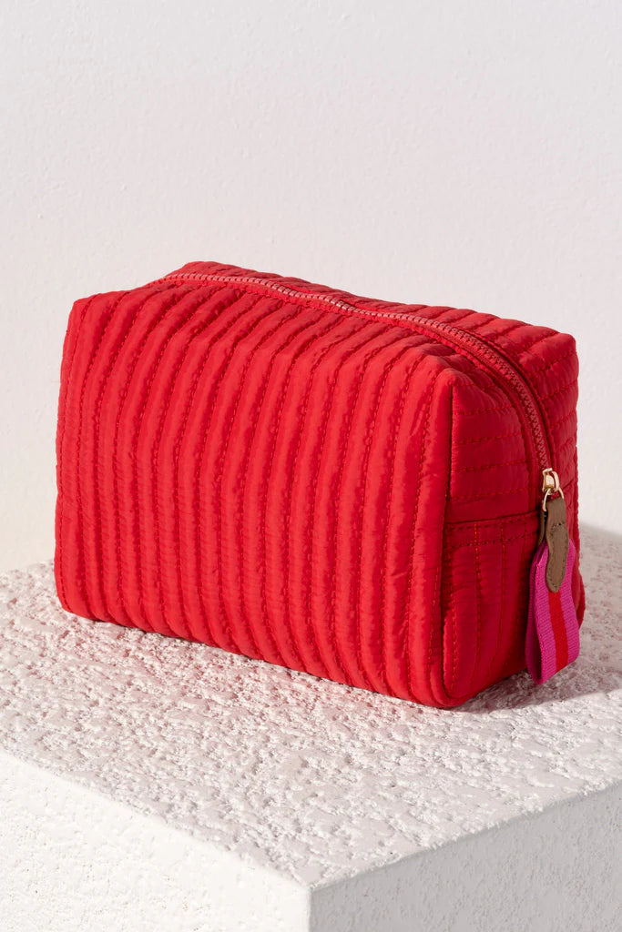 Ezra Large Cosmetic Pouch Red