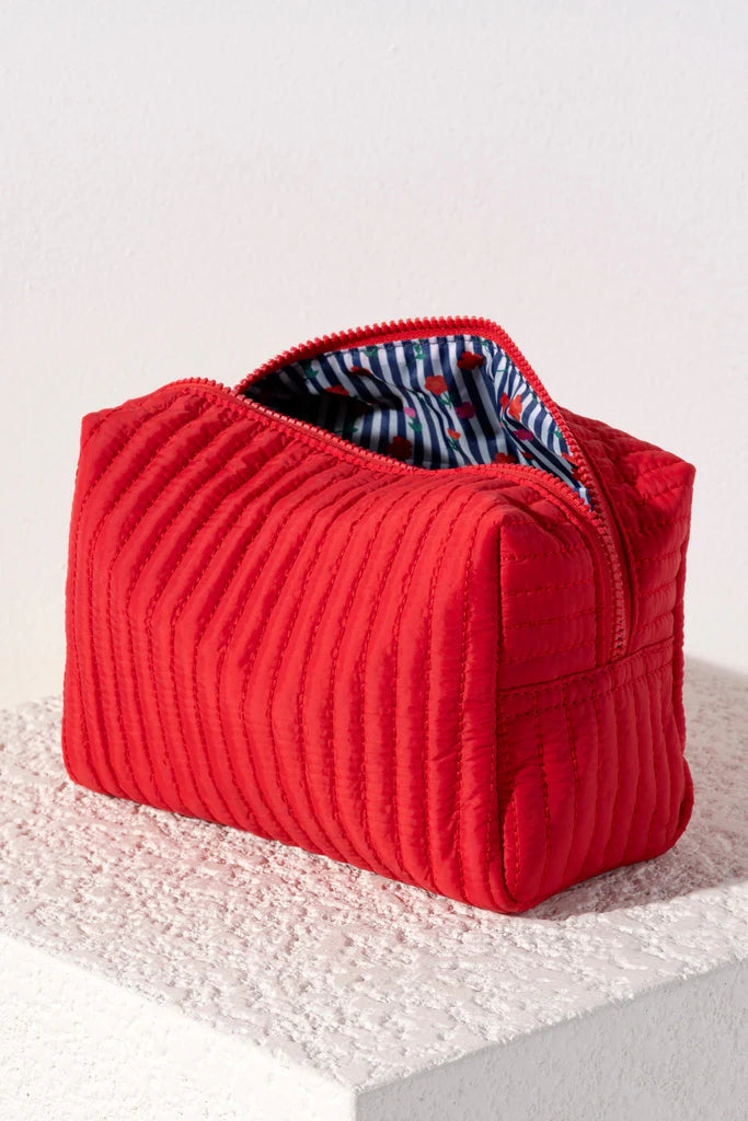 Ezra Large Cosmetic Pouch Red