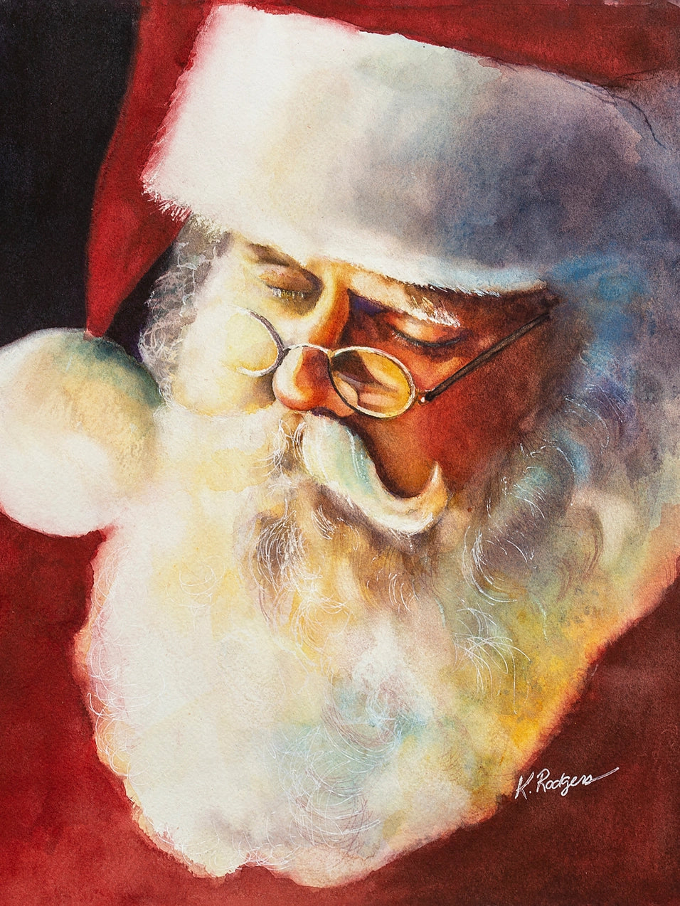 Sleeping Santa Stretched Canvas