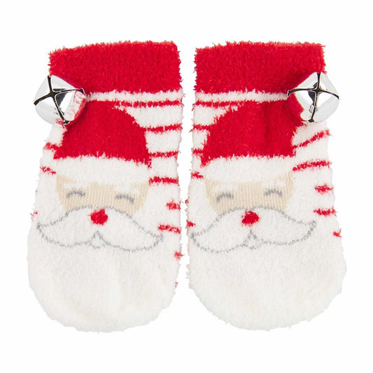 Mudpie Jingle Bell Santa Socks Red