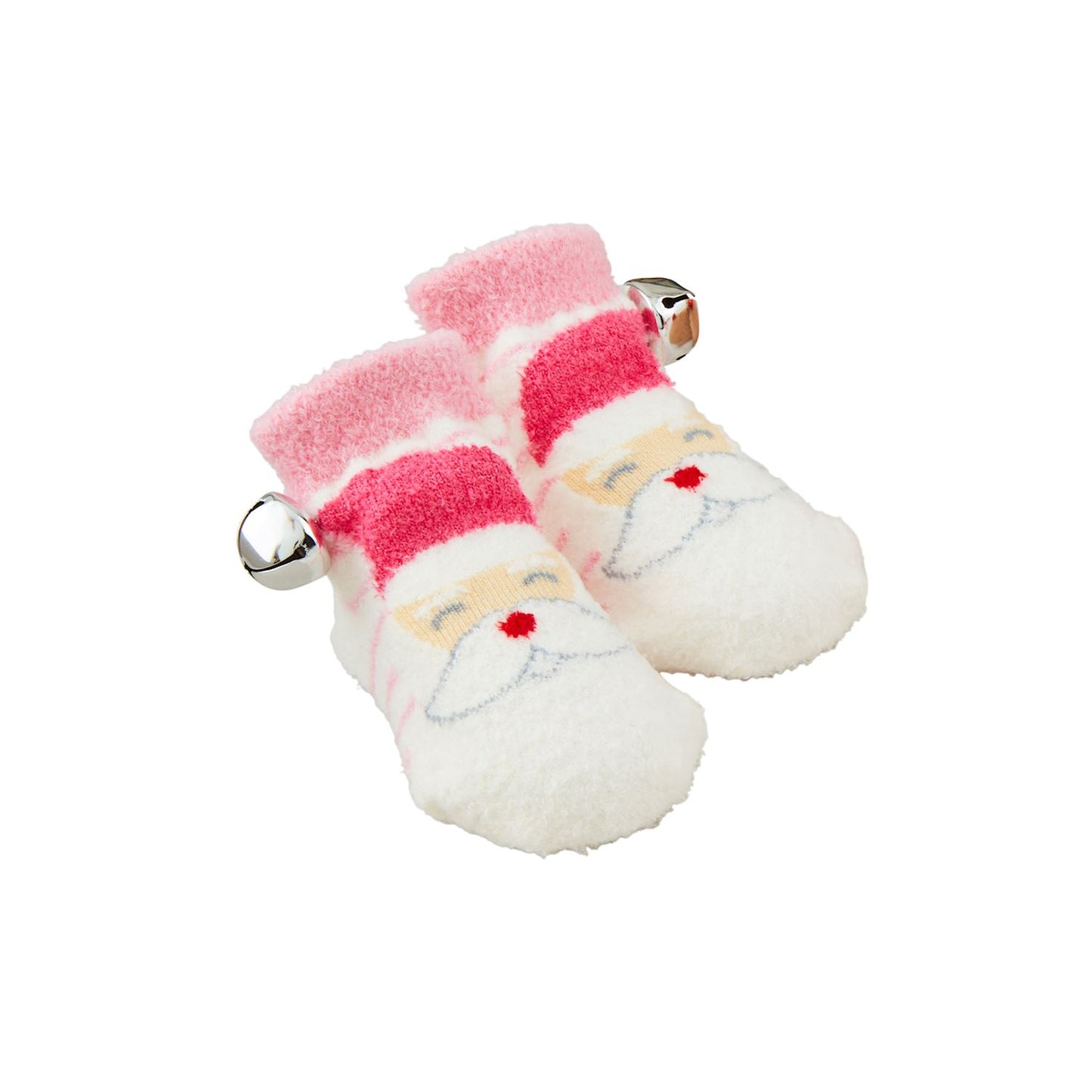 Mudpie Jingle Bell Santa Socks Pink