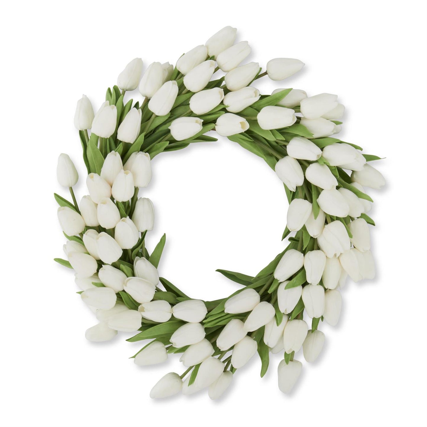 22in White Mini Tulip Wreath