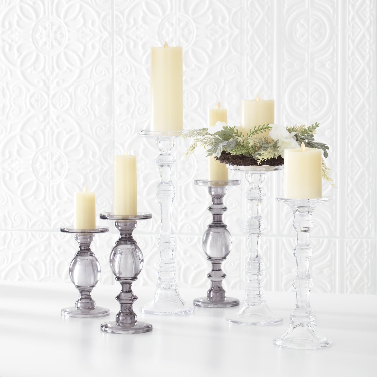 Slender Glass Candleholder Small