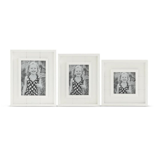 White Wood Photo Frame 4x4