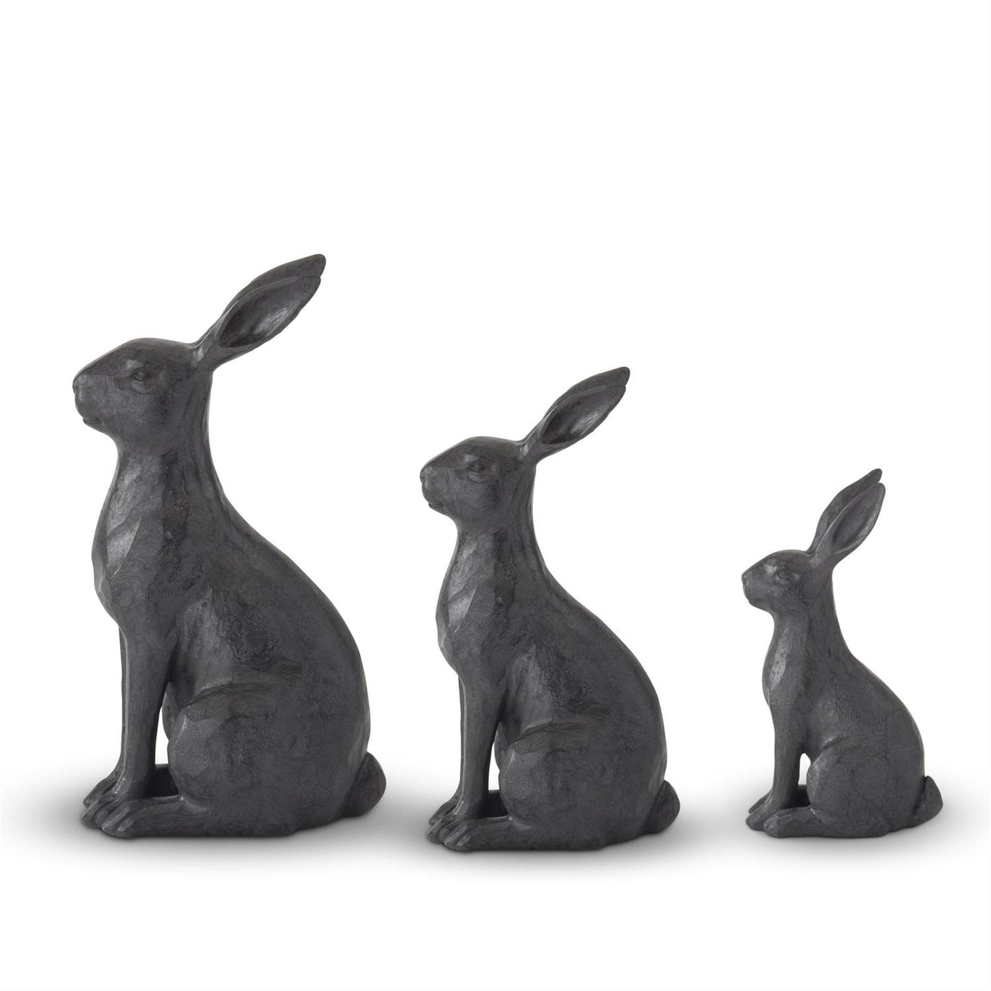 Black Resin Faux Cast Iron Rabbit Large