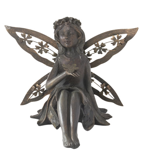 Faux Bronze Fairy with Butterfly