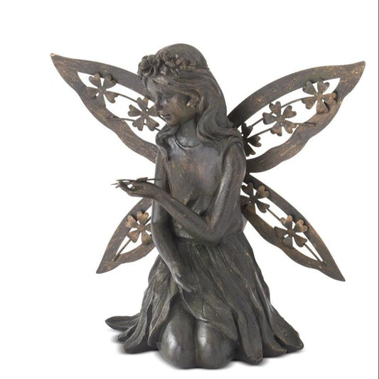 Faux Bronze Fairy with Dragonfly