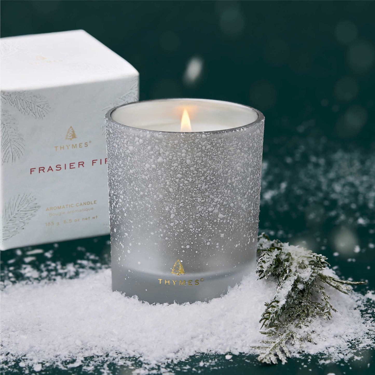 Thymes Frasier Fir Flocked Candle