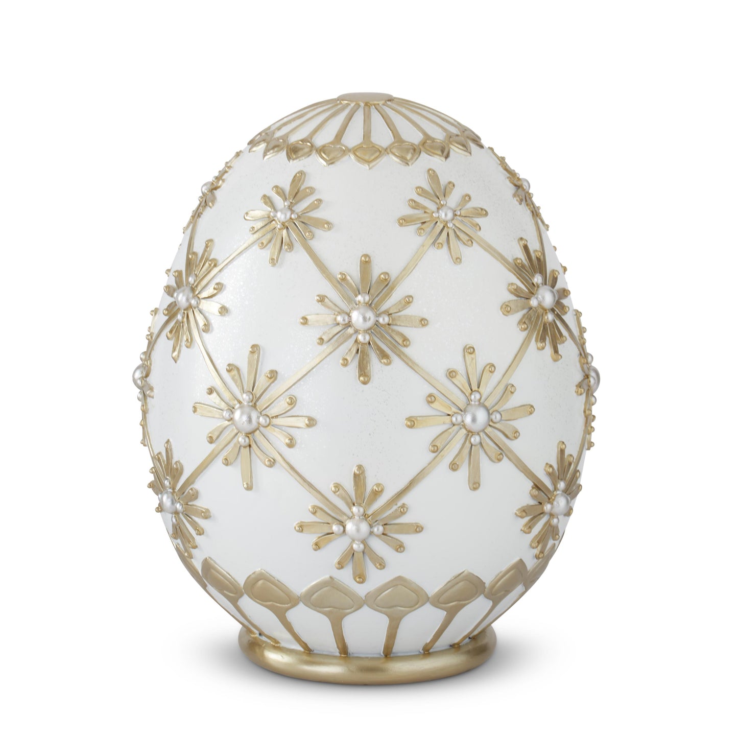 SALE White and Gold Egg