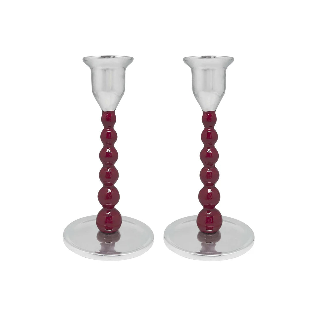 Mariposa Red Pearled Small Candlestick