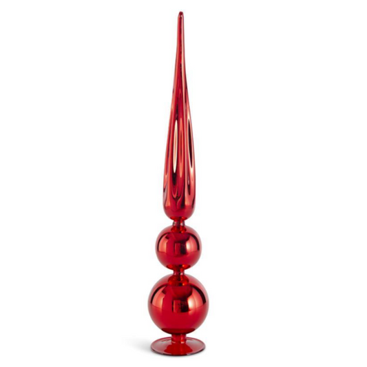 Red Glass Finial SMALL