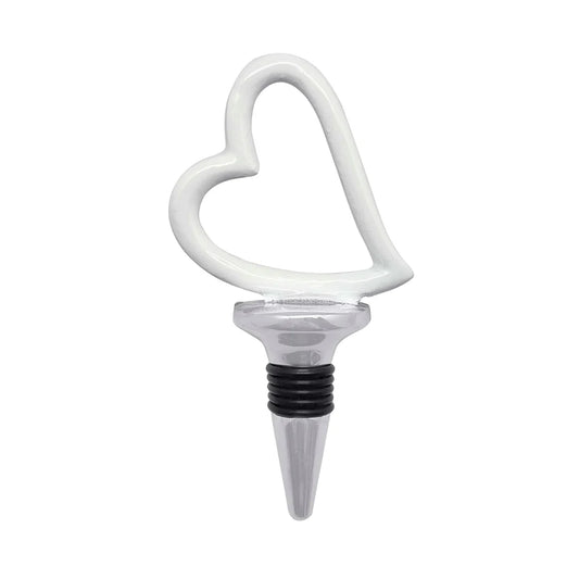 Mariposa White Heart Bottle Stopper