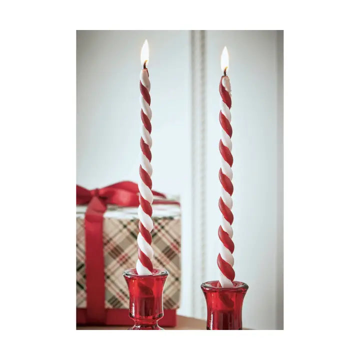 Christmas Twist Taper Candles Set of Two