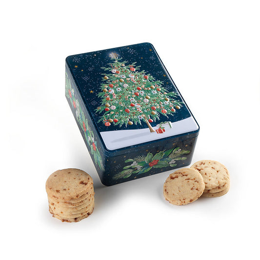 Christmas Tree Salted Caramel Biscuits Rectangle Tin