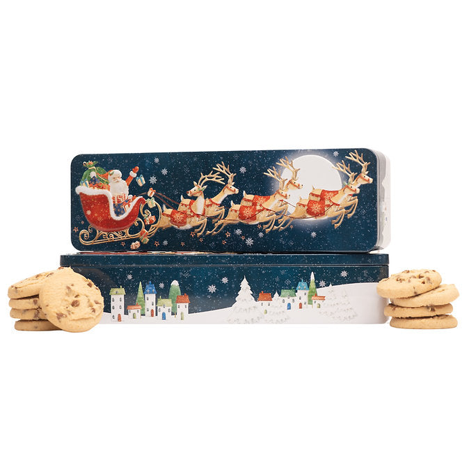 Christmas Flying Santa Chocolate Chip Biscuit Tin