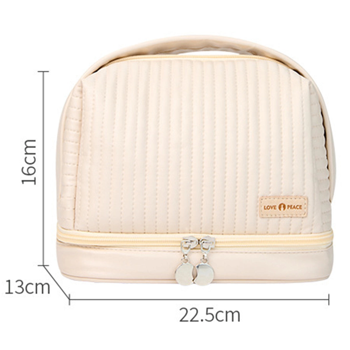 Double Layer Makeup Bag Ivory