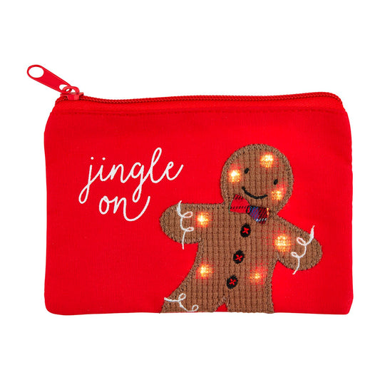 Mudpie Light-Up Christmas Pouch Gingerbread Man