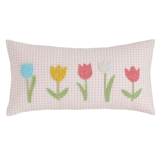 Mudpie Beaded Easter Pillow Tulip