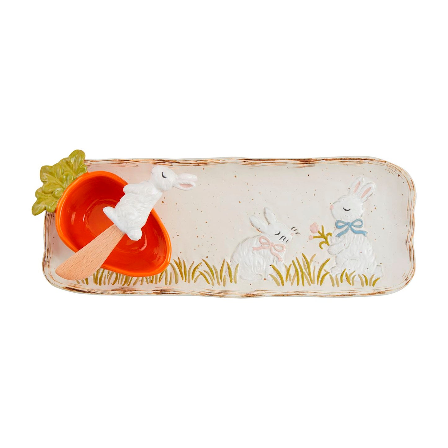 Mudpie Bunny Tray and Carrot Dip Set