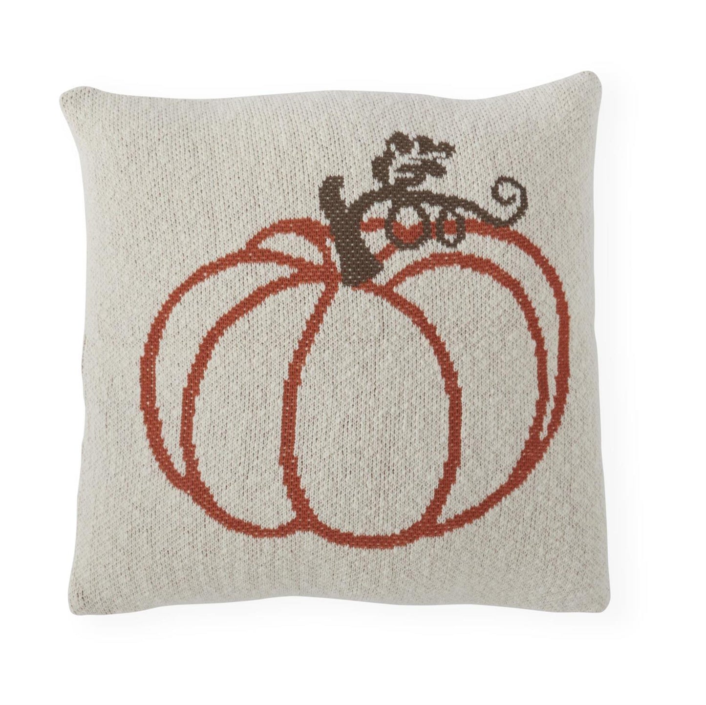 SALE Cotton Knit Pillow with Orange Pumpkin