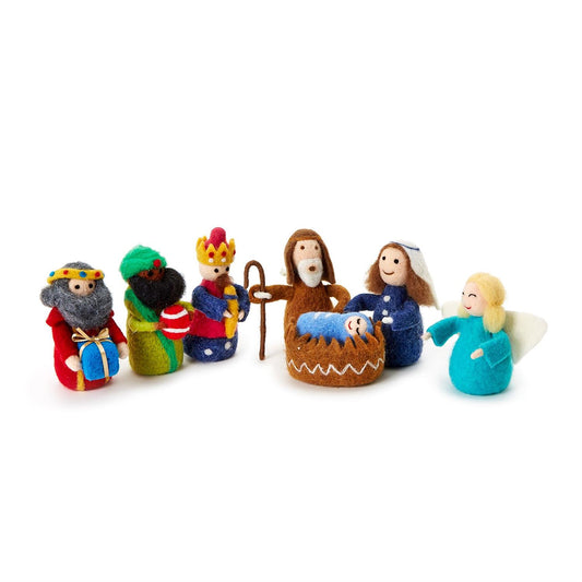 Hand-crafted Felt Nativity Set of 7