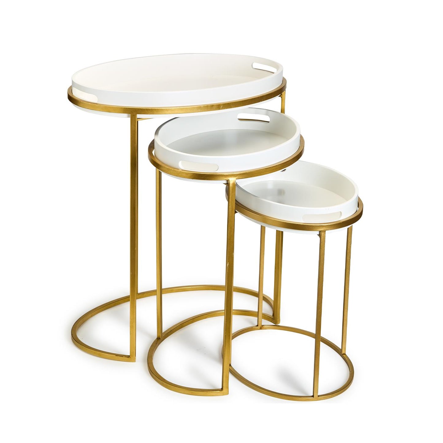 Set of 3 Side Tables with Removable Trays