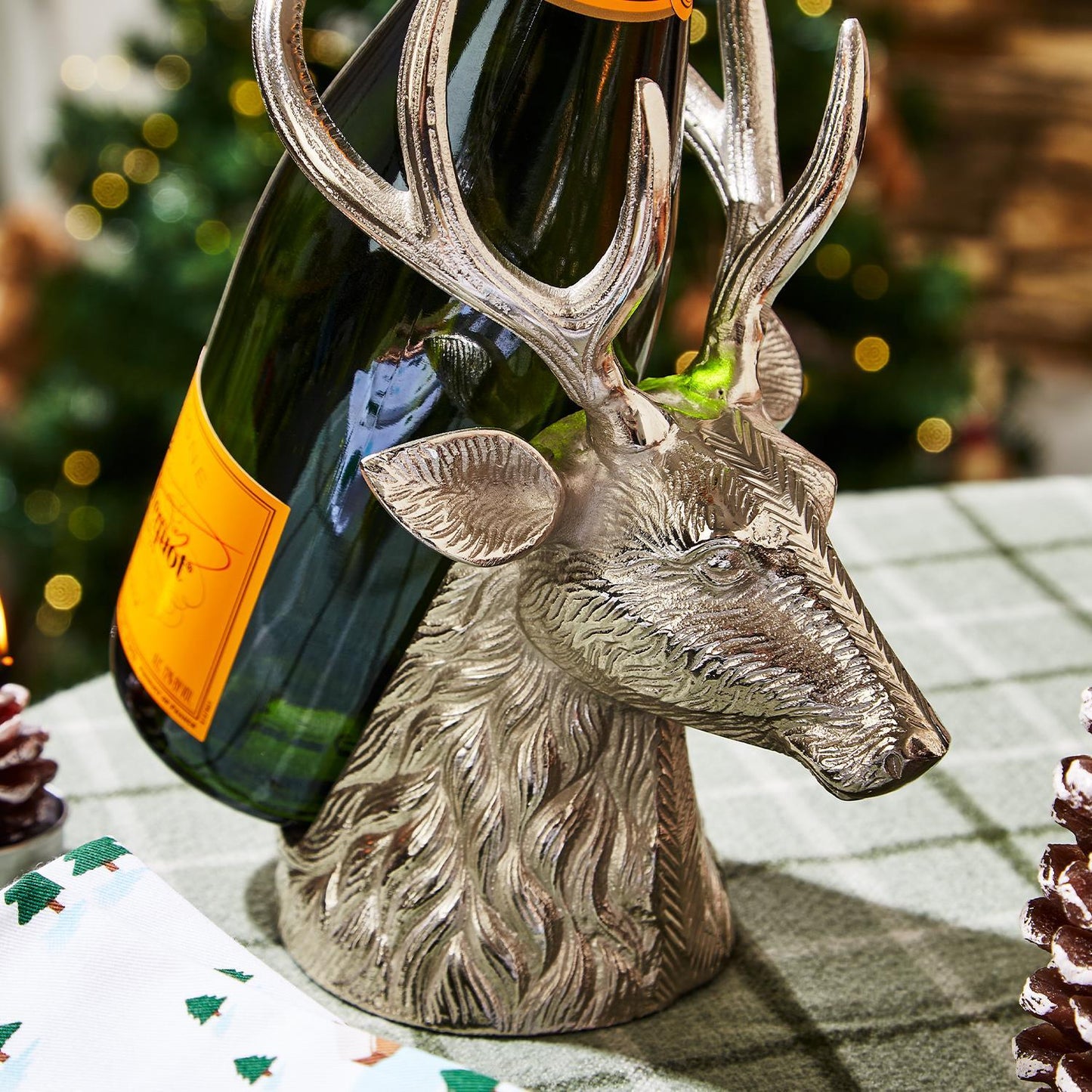 Silver Stag Bottle Holder