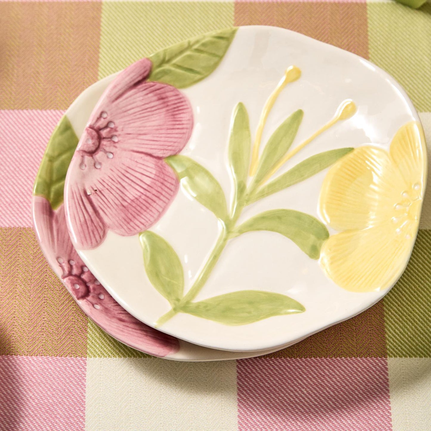 Hand Painted Floral Tidbit Plate