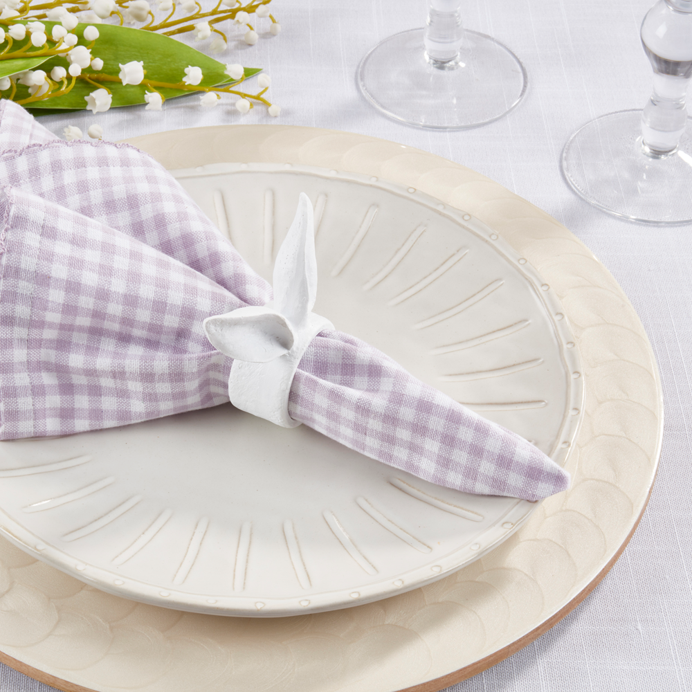 Bunny Ears Napkin Ring White