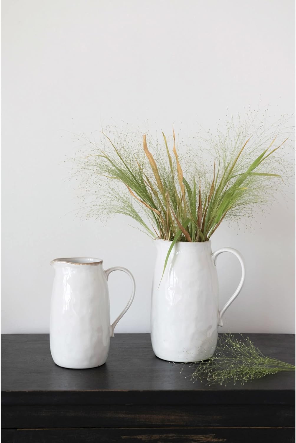 Stoneware Pitcher Reactive Glaze White