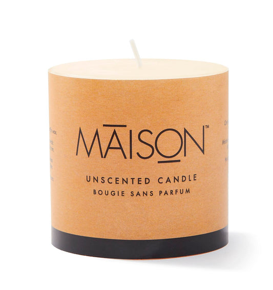 Unscented 3x3 Cream Pillar Candle