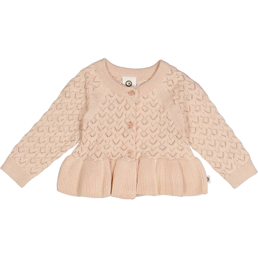 Musli Knit Needle Out Frill Cardigan 0-3M