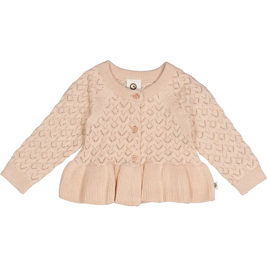 Musli Knit Needle Out Frill Cardigan 9-12M