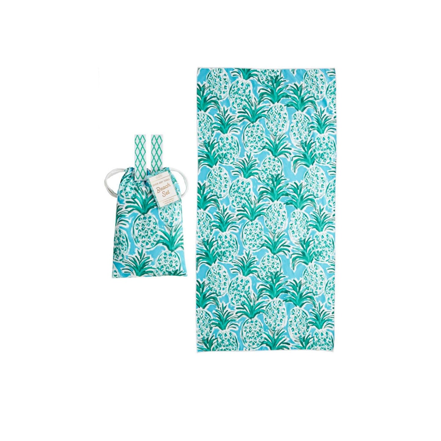 Green Quick Dry Towel Beach Set