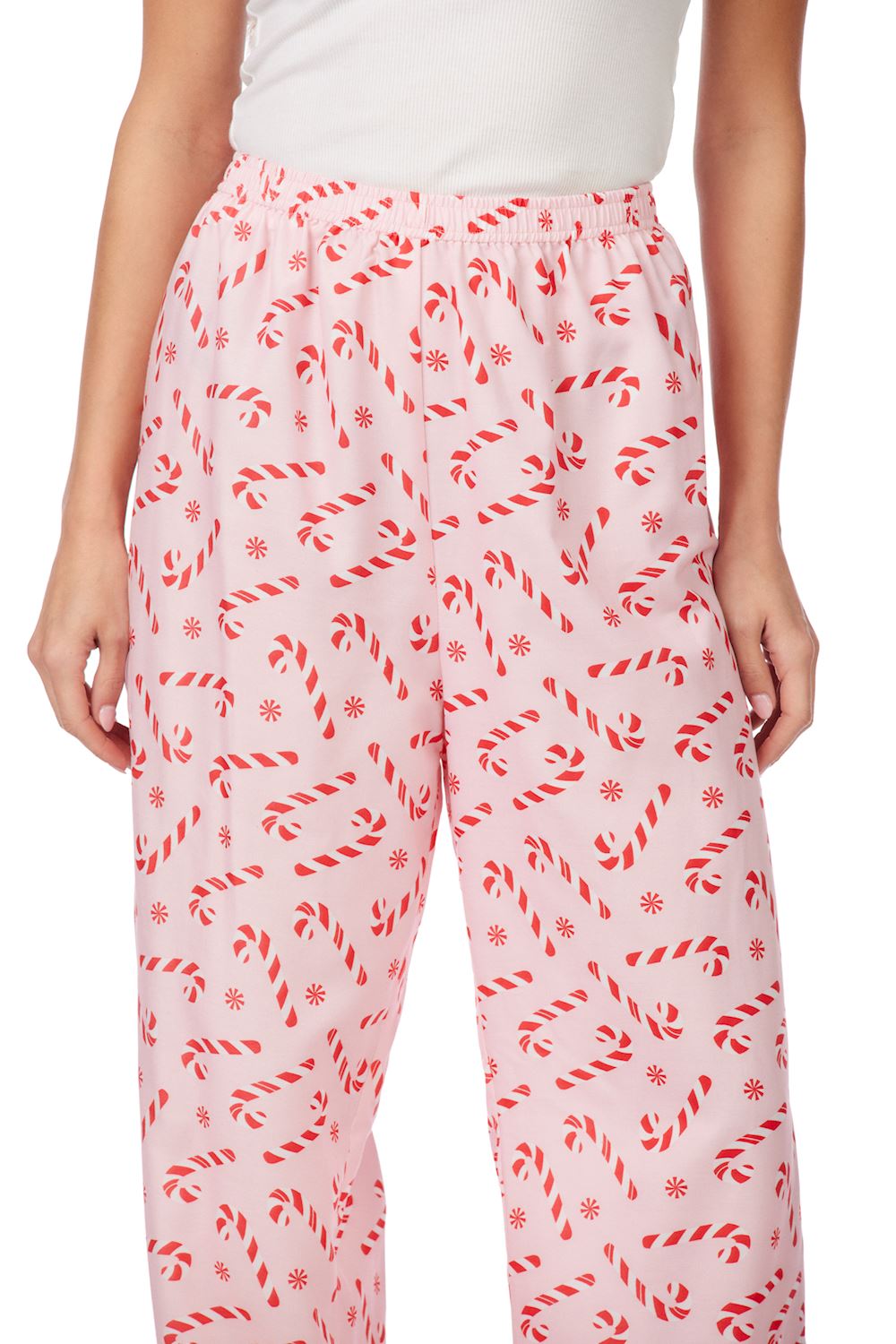 Mudpie Pink Candy Cane Pajama Pants LARGE