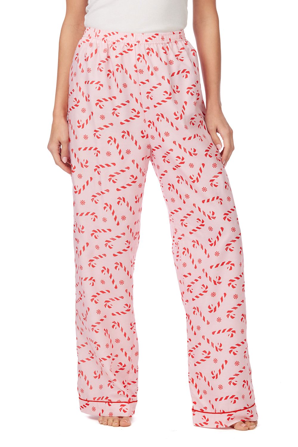 Mudpie Pink Candy Cane Pajama Pants LARGE