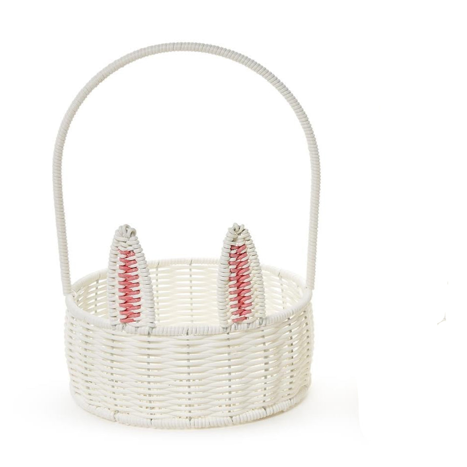 Hand-woven Faux Wicker Bunny Basket Small