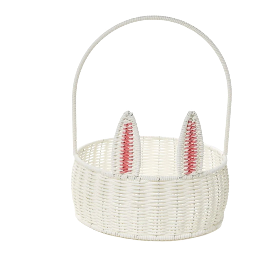 Hand-woven Faux Wicker Bunny Basket Large