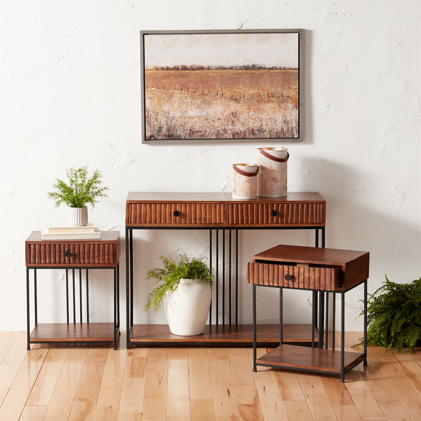 Iron and Wood Console Table