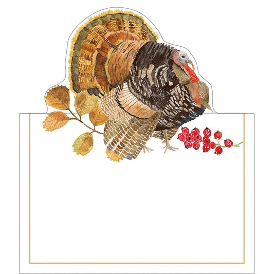 Caspari Woodland Turkey Place Cards