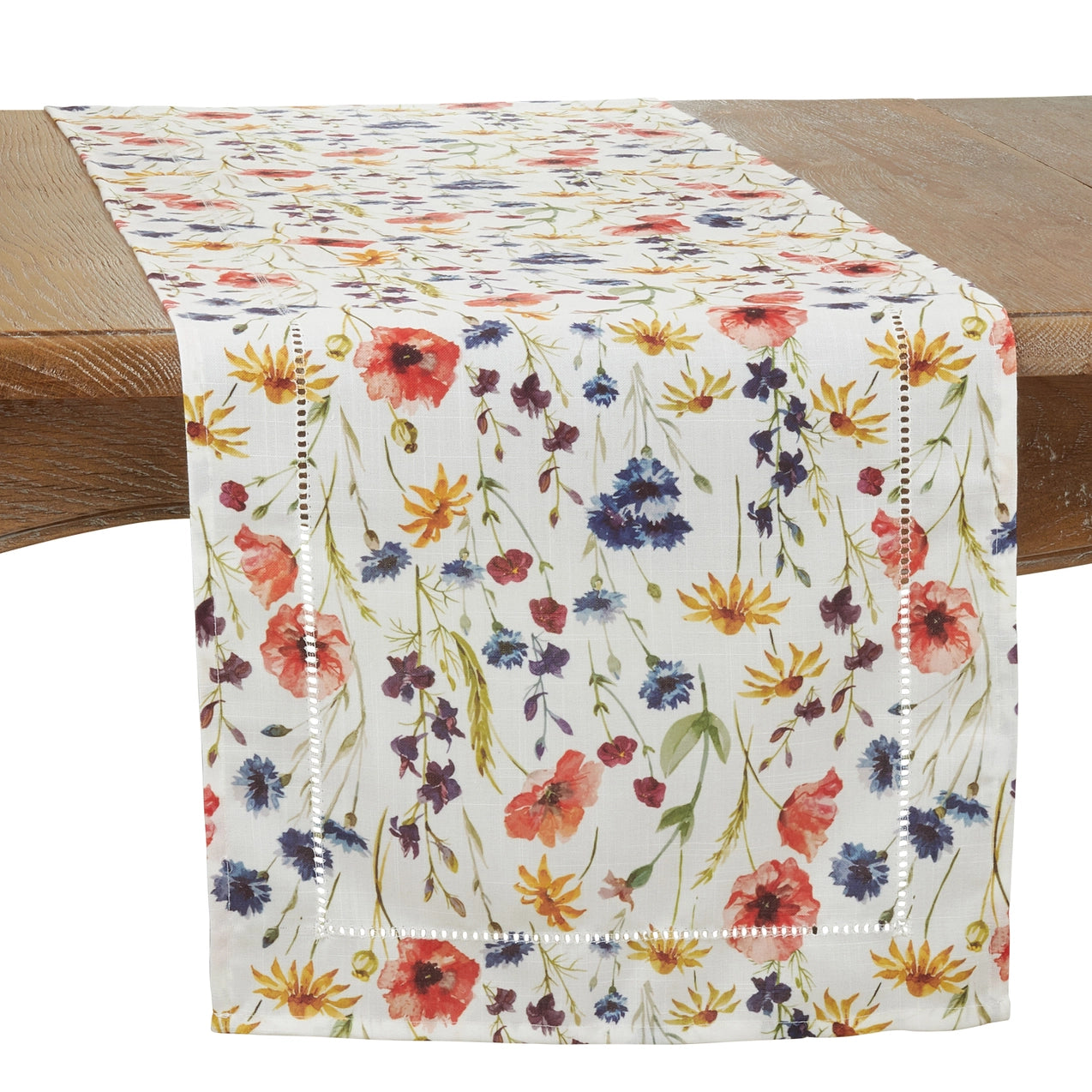 Floral Hemstitch Table Runner