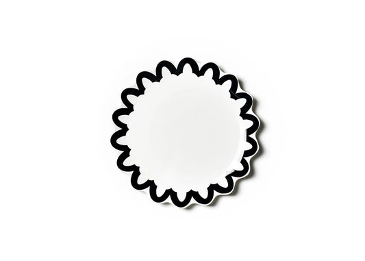 Coton Colors Black Arabesque Scallop Dinner Plate