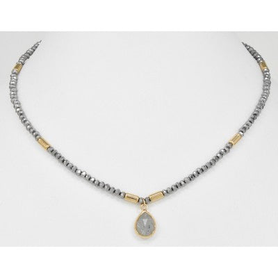 Meghan Browne Burke Hematite Necklace