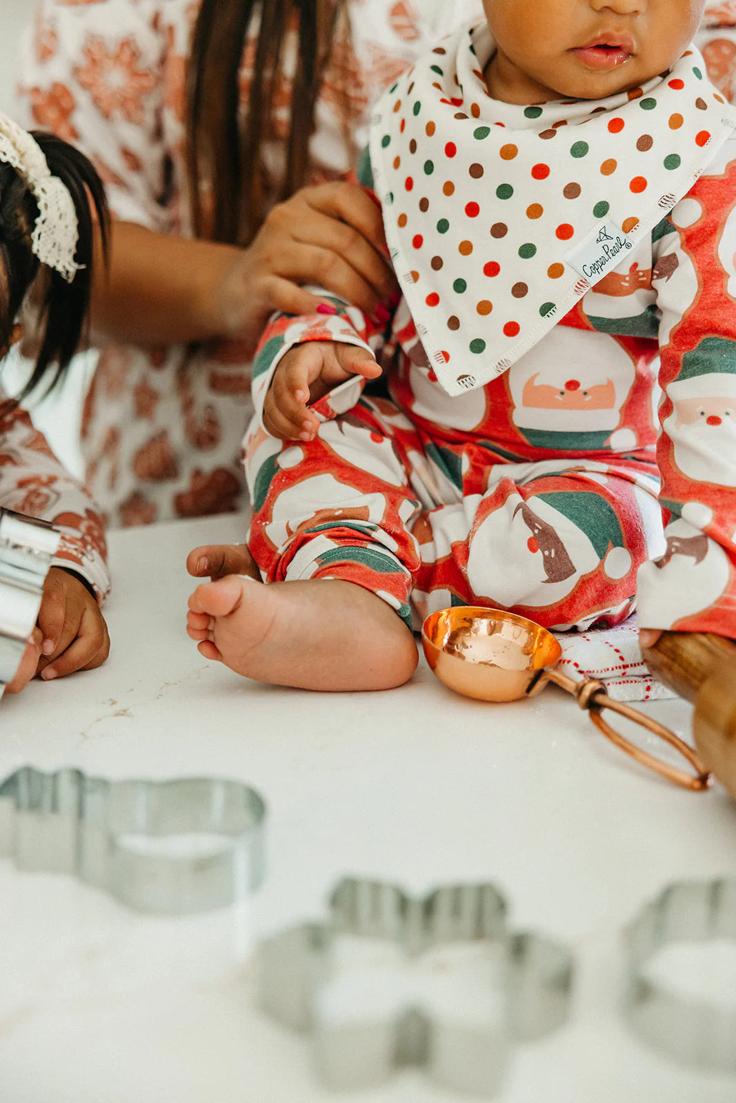 Copper Pearl Gingerbread Bandana Bib Set