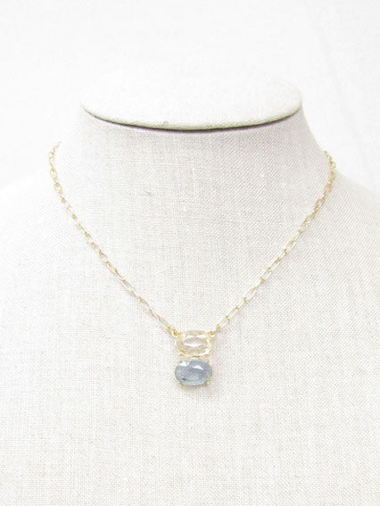 Meghan Browne Dulla Blue Clear Necklace