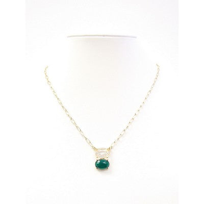 Meghan Browne Dulla Emerald Clear Necklace