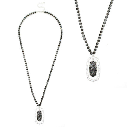 Meghan Browne East Silver Gray Necklace