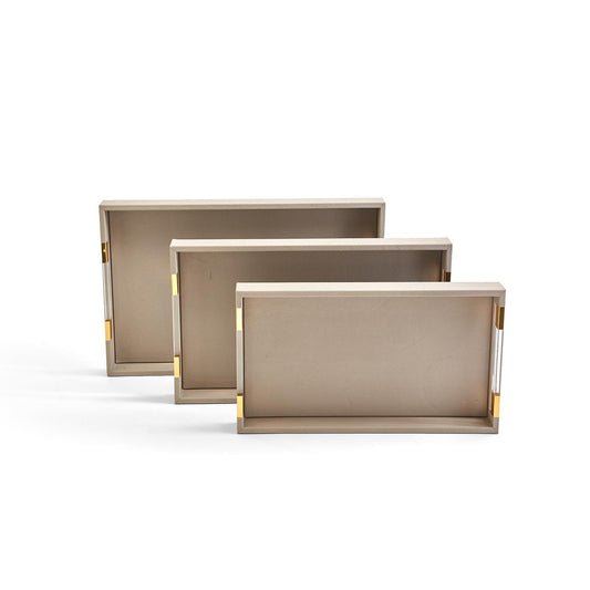 Taupe Rectangular Tray Large