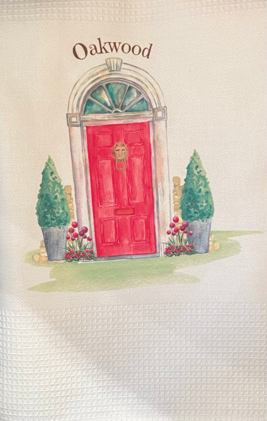 Red Door Oakwood Tea Towel