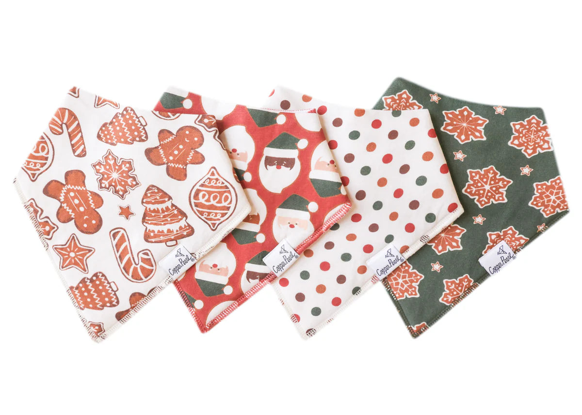 Copper Pearl Gingerbread Bandana Bib Set